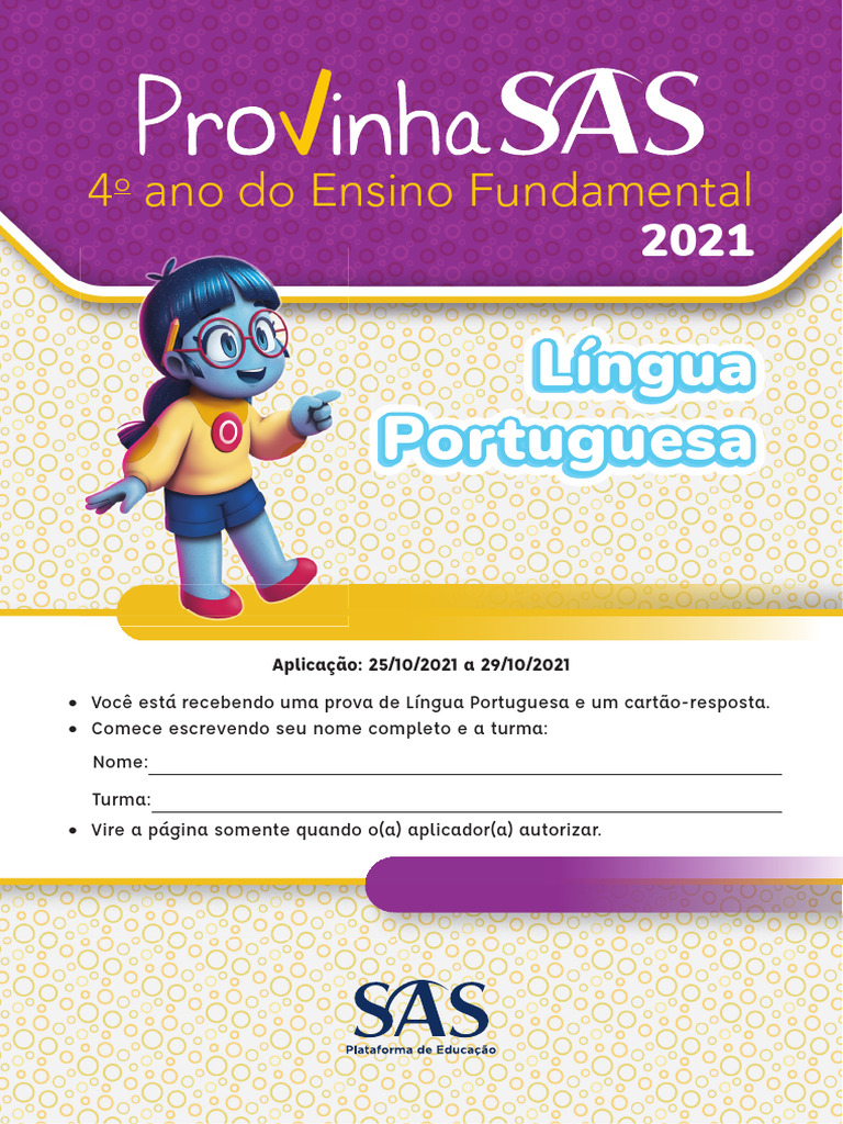 Prova de Língua Portuguesa - 4º Ano | PDF | Camelo | Palavra