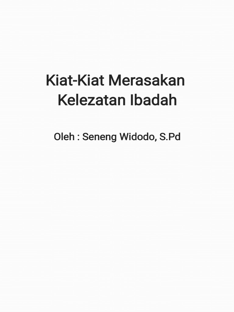 Tematik 09 - Kiat-Kiat Merasakan Kelezatan Ibadah | PDF