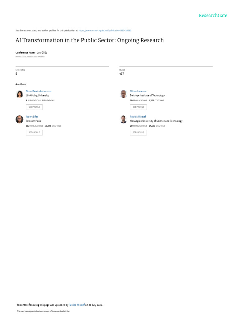 AI Transformation in Public Sector Research | PDF | Artificial ...