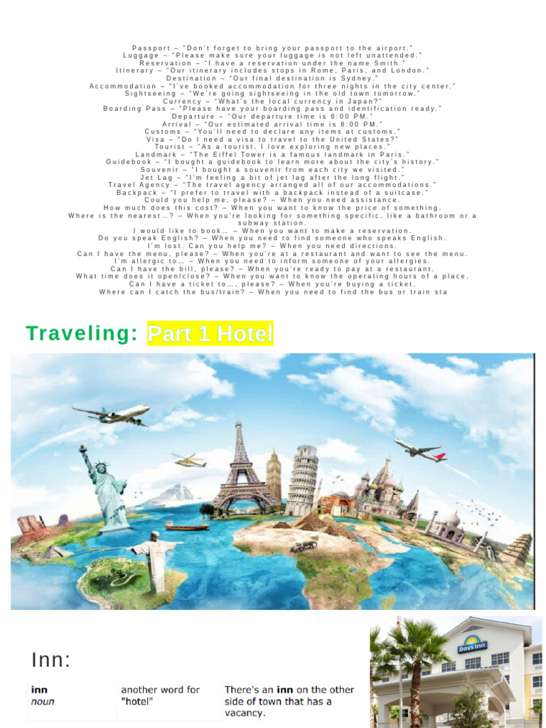 traveling -part 1 hotel | PDF | Hotel