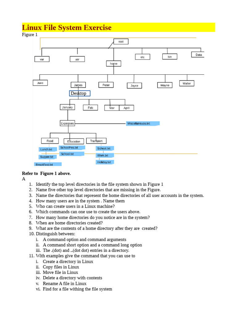 Linux File System and Command Exercises | PDF | Computer File ...