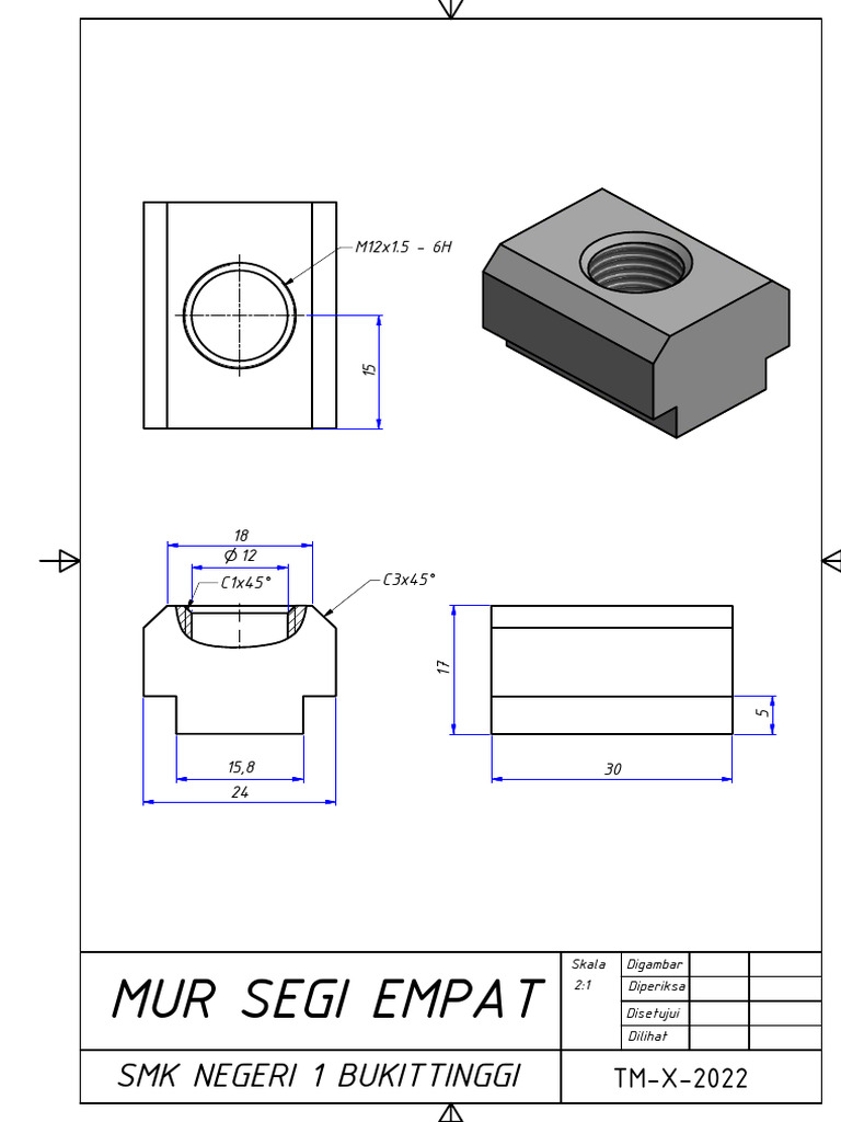 Spesifikasi Mur Segi Empat M12x1.5 | PDF