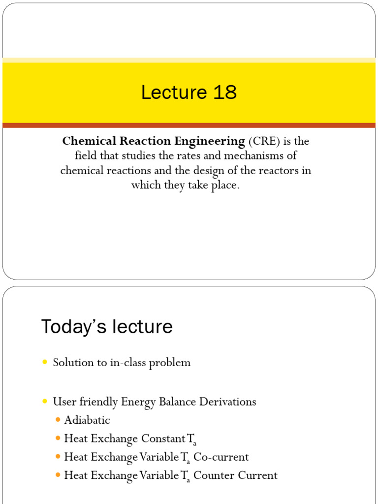 Chemical reaction engineering problems and solutions | PDF | Chemical ...