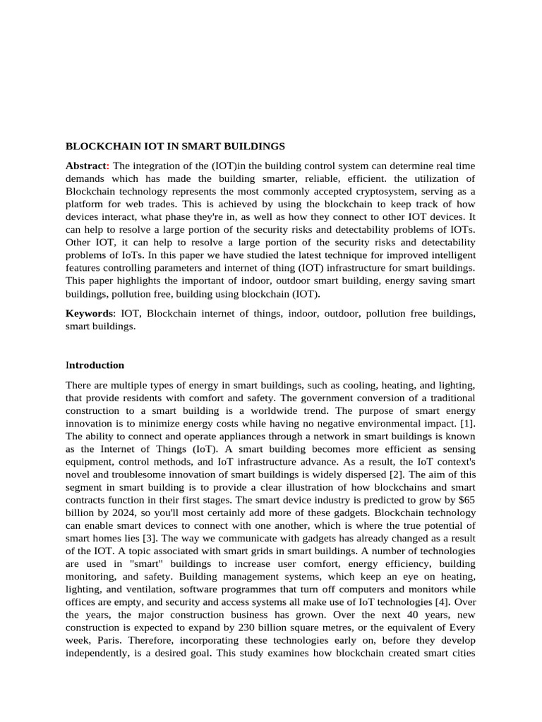 Blockchain IoT for Smart Buildings | PDF | Internet Of Things ...