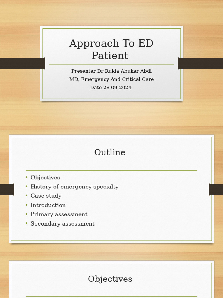 3-Approach To ED Patient | PDF | Human Diseases And Disorders ...
