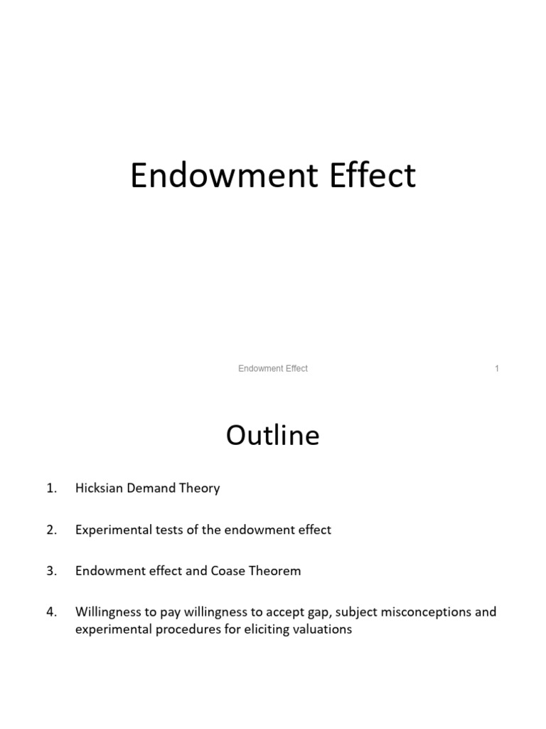 Endowment Effect and Coase Theorem Insights | PDF | Economics ...
