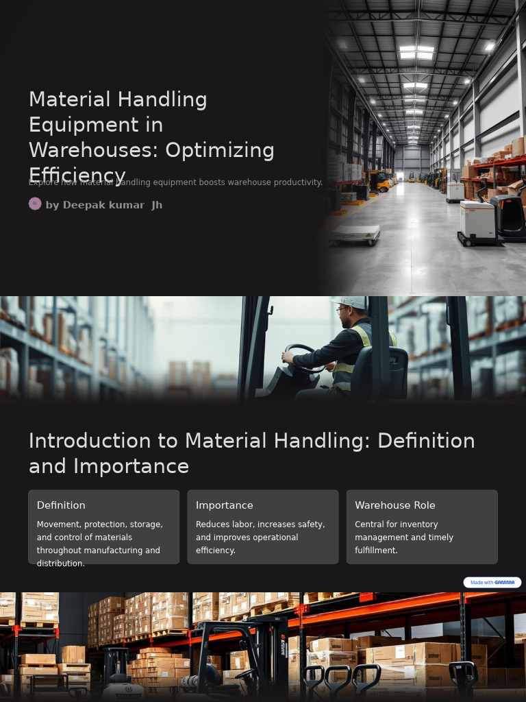 Warehouse Material Handling Equipment Guide | PDF | Warehouse ...