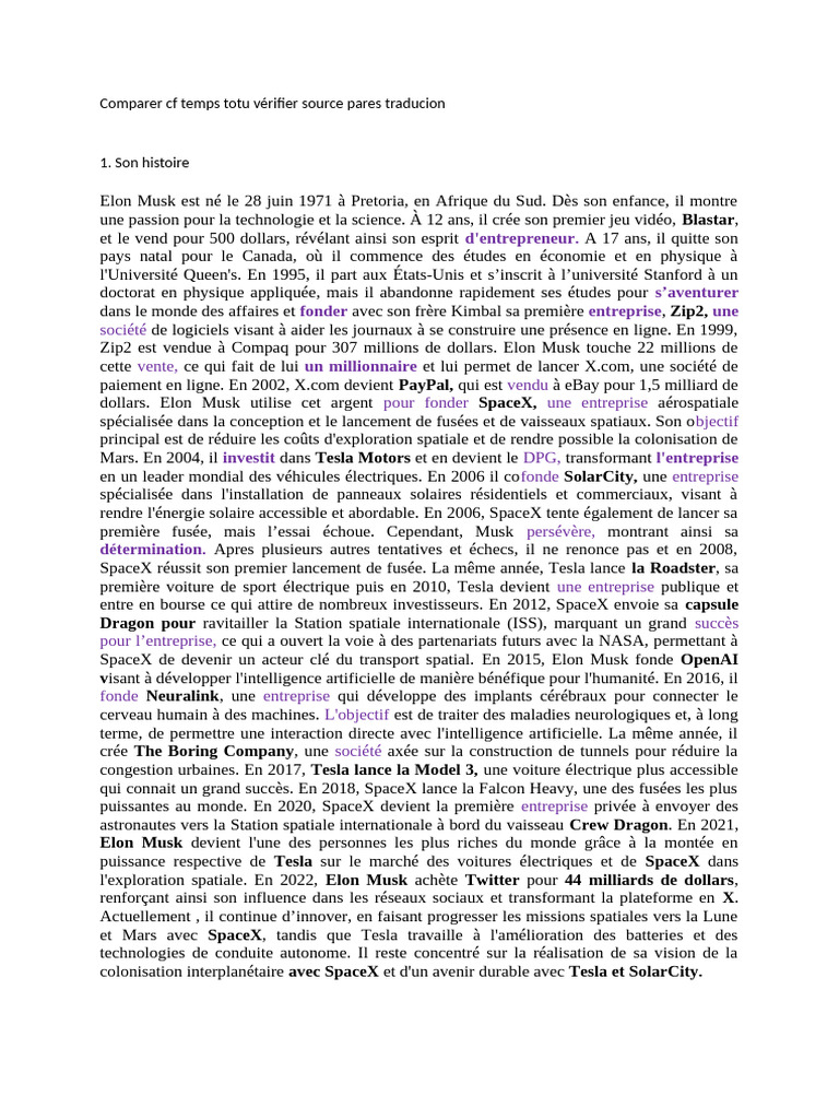 Parcours d'Elon Musk : un self-made man | PDF | SpaceX | Elon Musk