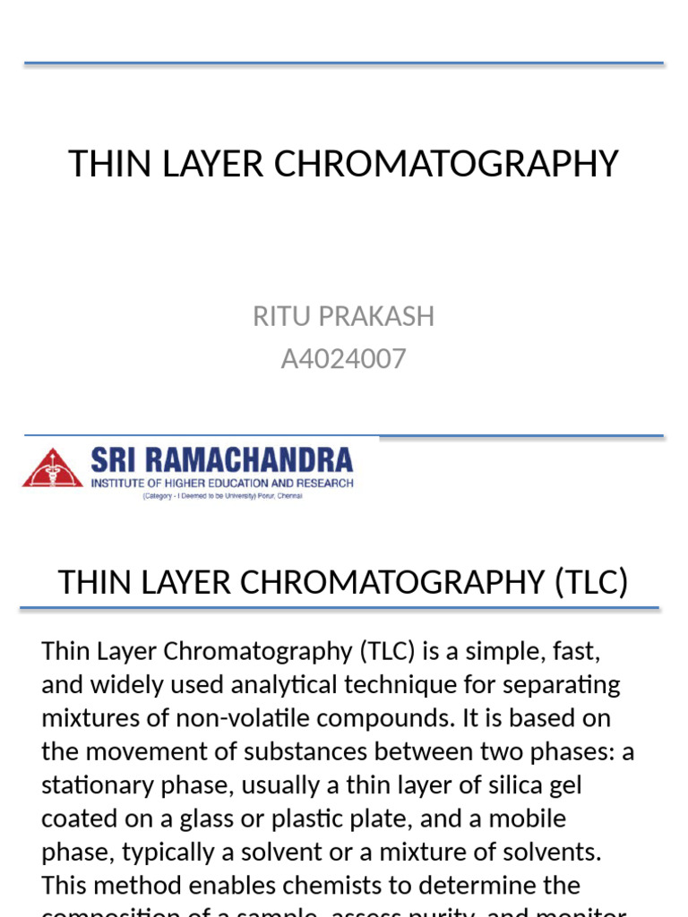 Overview of Thin Layer Chromatography | PDF | Thin Layer Chromatography ...