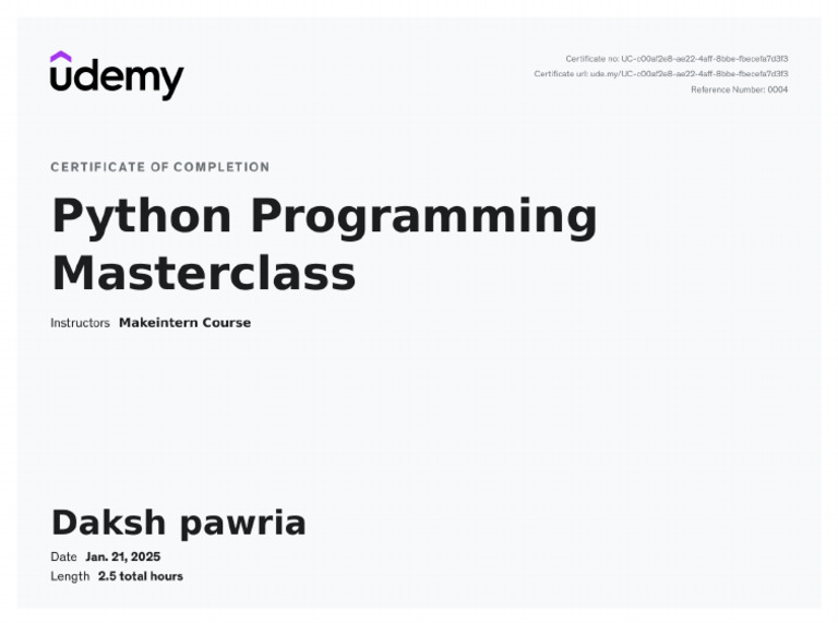 Python Cetificate | PDF