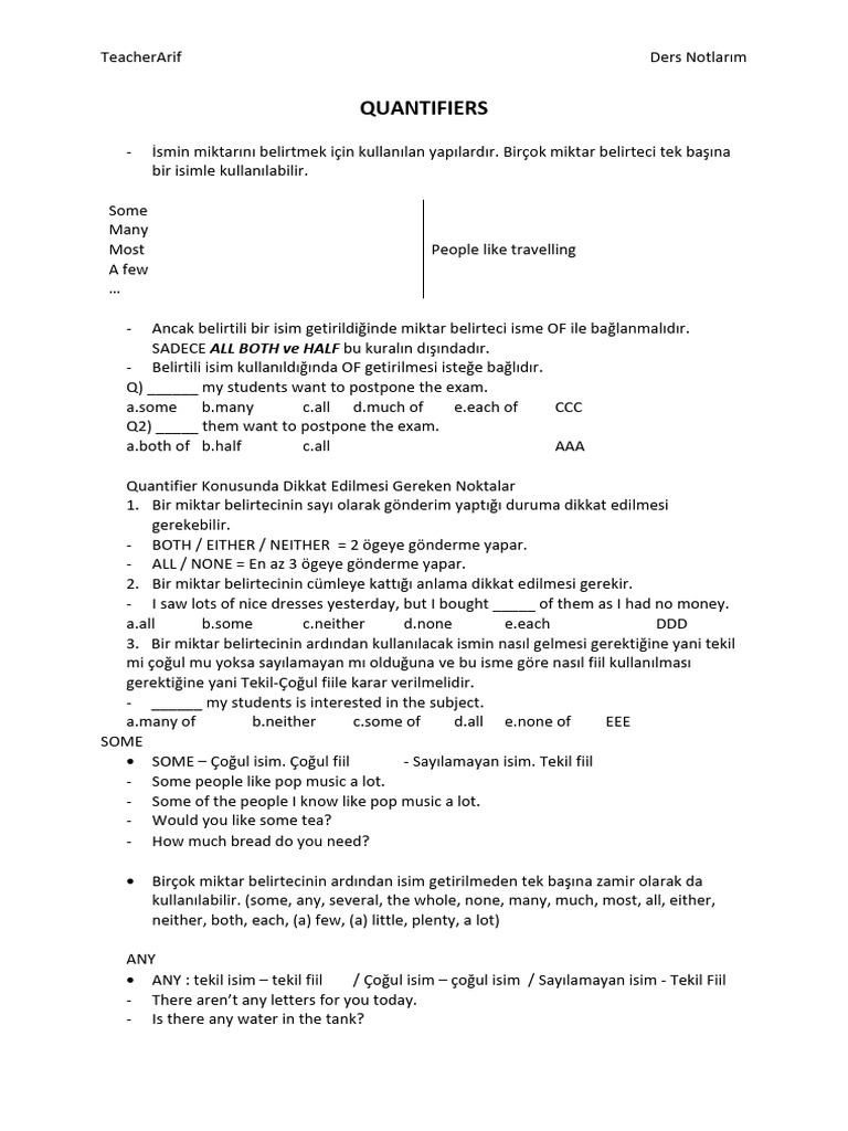 011 - Quantifiers | PDF