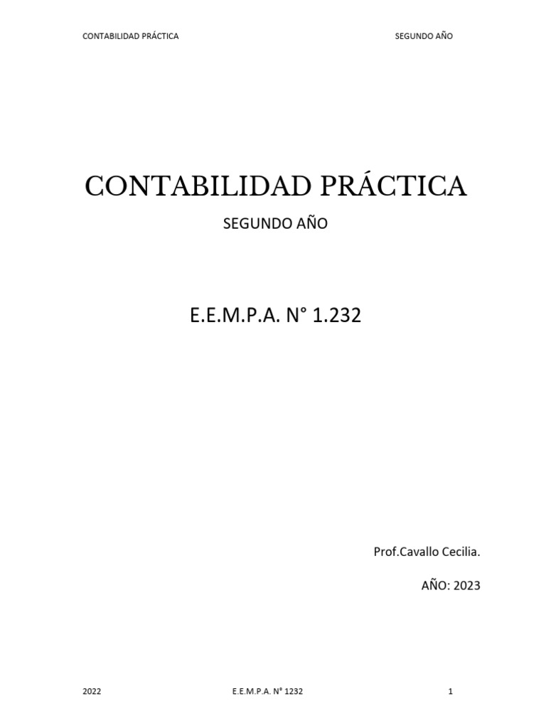 Contabilidad Práctica E.E.M.P.A. 1232 | PDF | Bienes (Ley) | Business