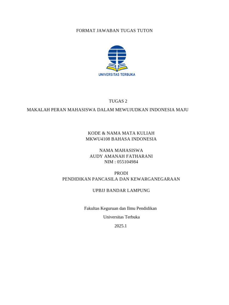Tugas 2 Bahasa Indonesia | PDF