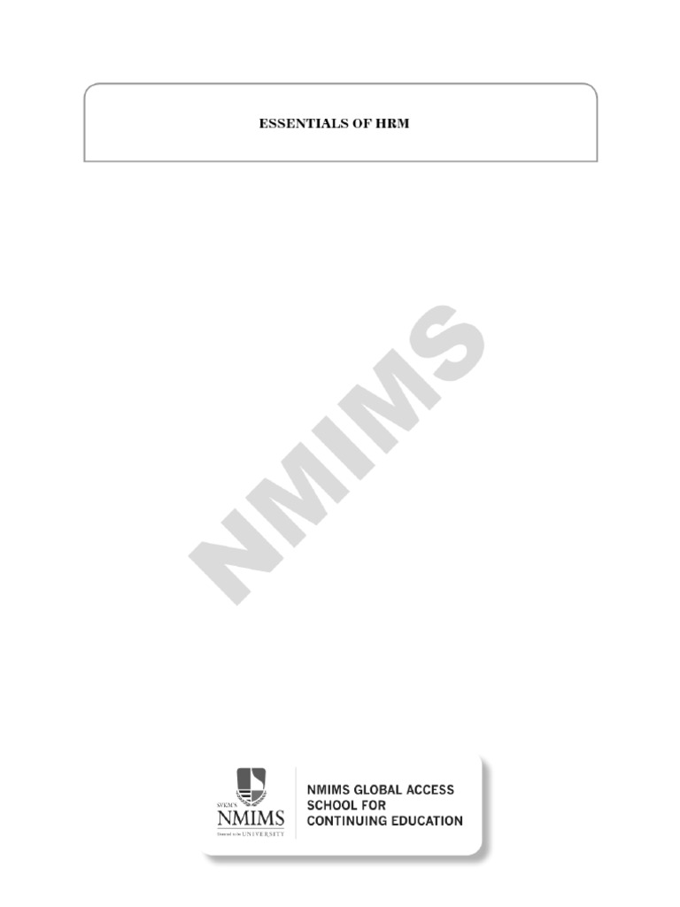 ESSENTIALS OF HRM NMIMs | PDF