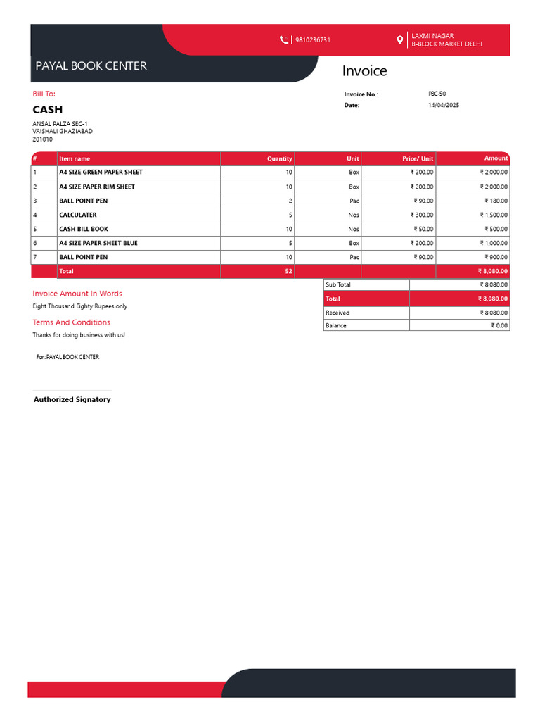 Tax Invoice - PBC-350 - 14 - 04 - 25 Final | PDF