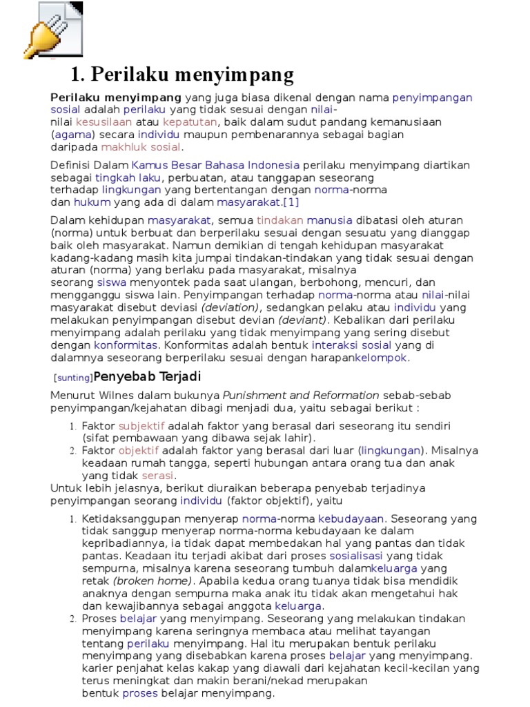 Sosiologi Penyimpangan Sosial