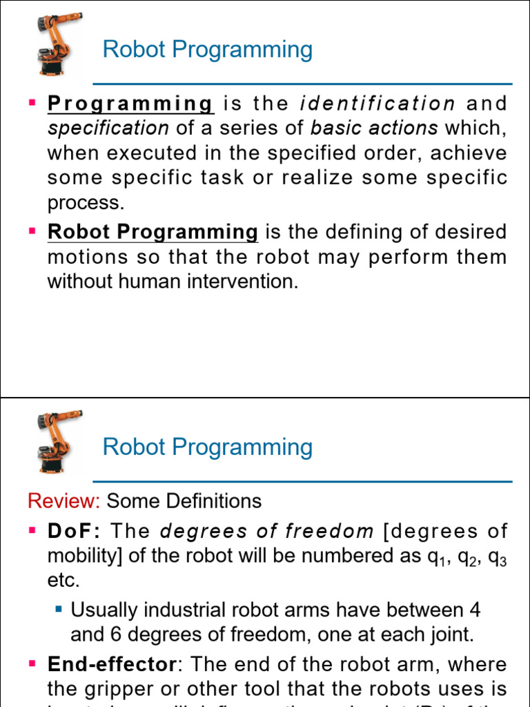 Robot Programming Techniques Overview | PDF | Computer Program ...