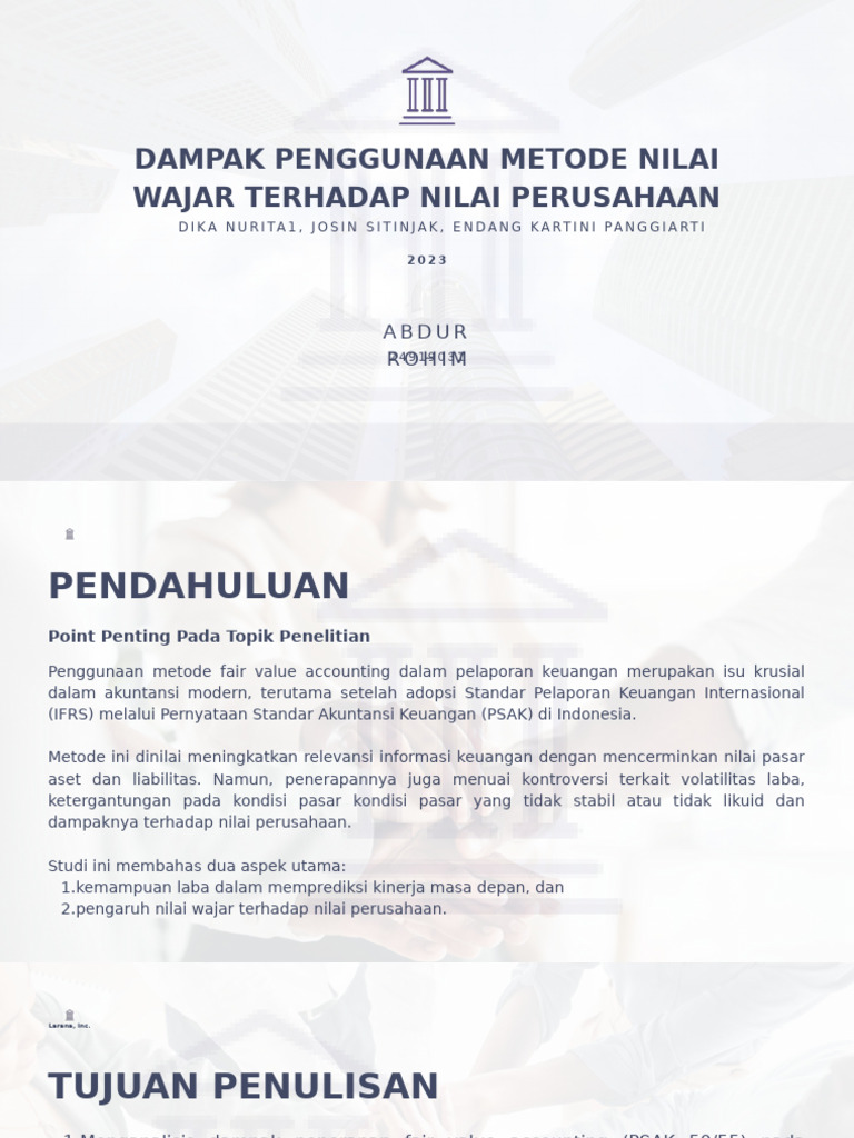 Dampak Metode Nilai Wajar pada Perusahaan | PDF