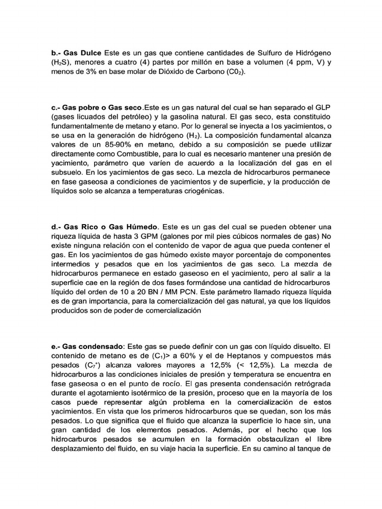Tipos de Gas Natural - Desconocido | PDF | Fases de la materia | Física
