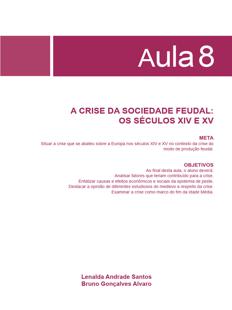 Crise Feudal na Europa: Séculos XIV e XV | PDF | Feudalismo | Idade Média