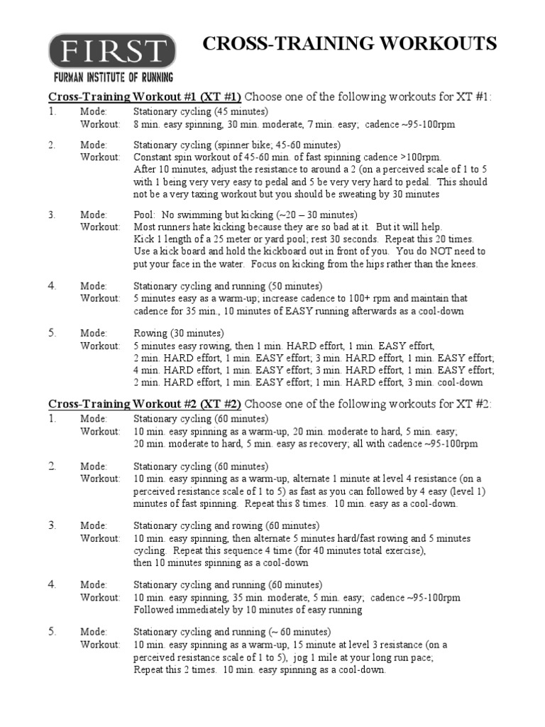 Cross-Training Workout Guide | PDF | Hobbies | Sports