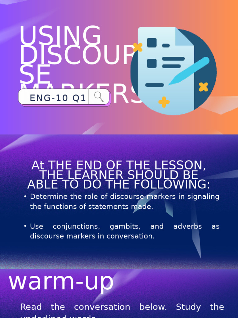 Understanding Discourse Markers in Conversation | PDF | Linguistic ...
