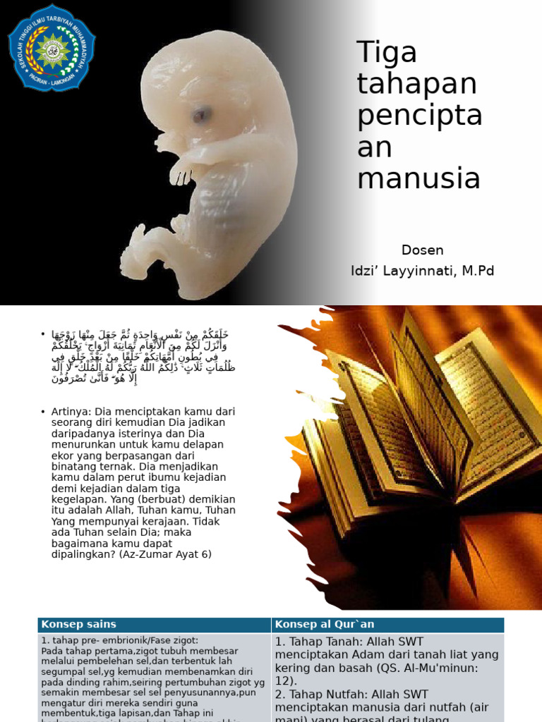 Azlan (3 Alam Penciptaan Manusia Az Zumar Ayat 6[1] | PDF