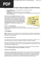 Jquery and Javascript Coding - Examples and Best Practices