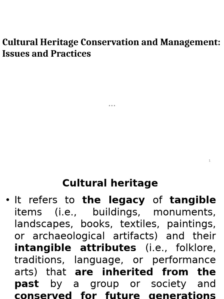 Cultural Heritage Management Practices | PDF | Cultural Heritage