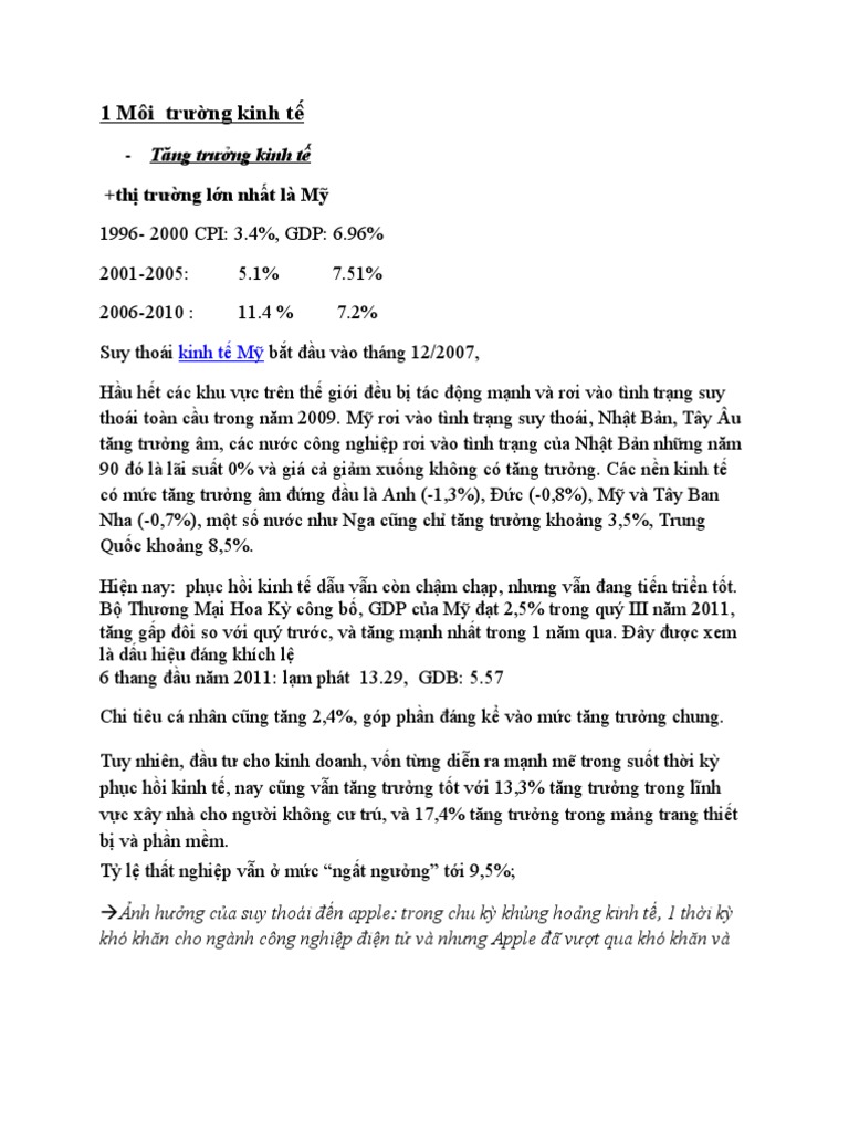 Môi Trường Kinh Doanh Apple
