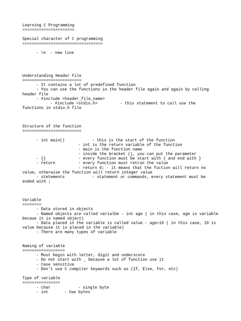 Learning C Programming | PDF