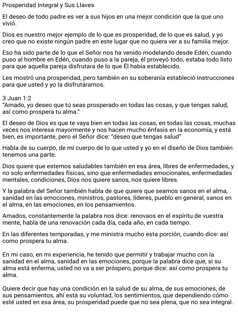 Claves para la Prosperidad Integral | PDF | Alma | Dios