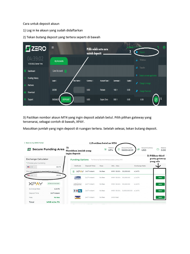 Cara Deposit di MT4 dan MT5 | PDF