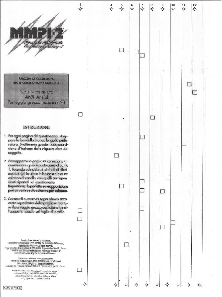 MMPI-2 Lucidi Scoring Manuale Scale Contenuto | PDF