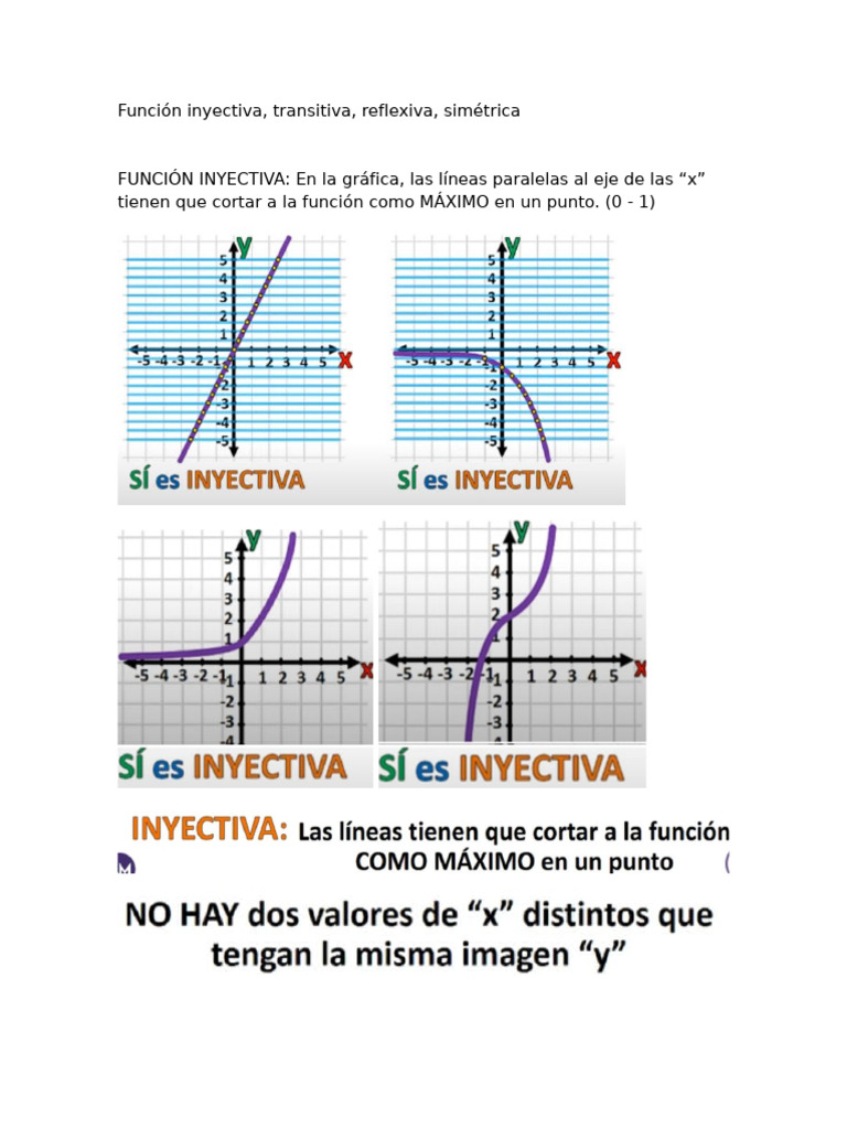 Funciones Inyectivas y Sus Propiedades | PDF