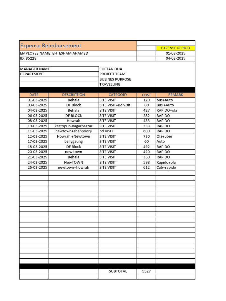 MarchMONTHLY REIMBURSEMENT | PDF