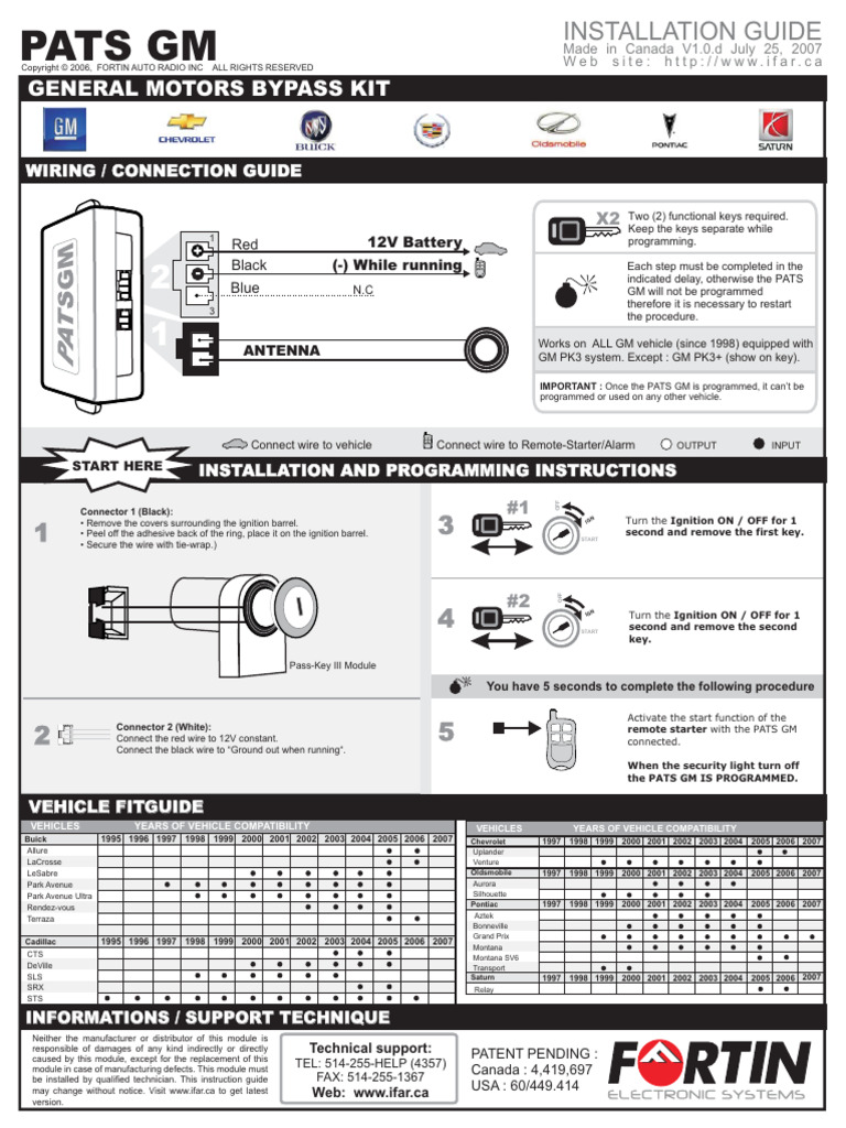 Installation du Module PATS GM | PDF | Industrie automobile | Véhicules