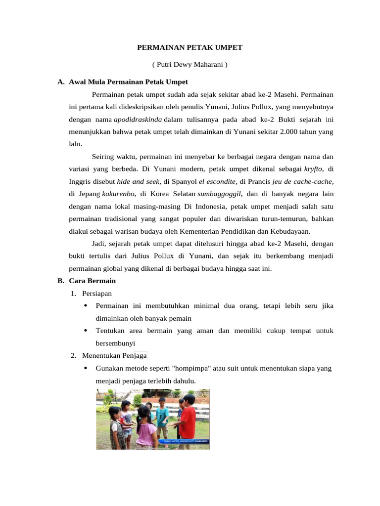Permainan Petak Umpet | PDF