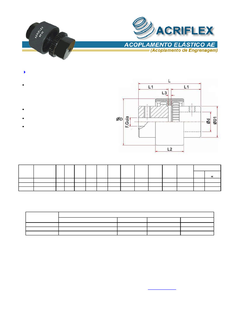 Acoplamentos Flexíveis ACRIFLEX AE | PDF | Engenharia Mecânica ...