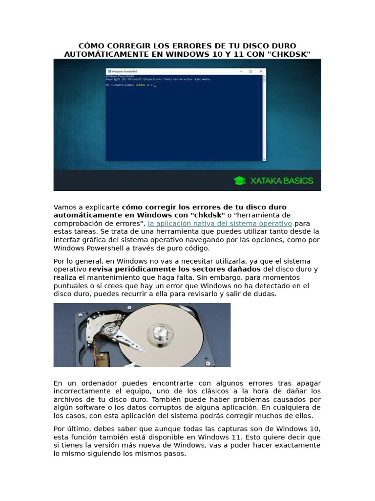 Corrige Errores de Disco en Windows | PDF | Windows 10 | Microsoft Windows
