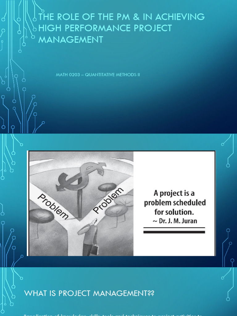 Project Manager's Role in High-Performance Management | PDF | Project ...