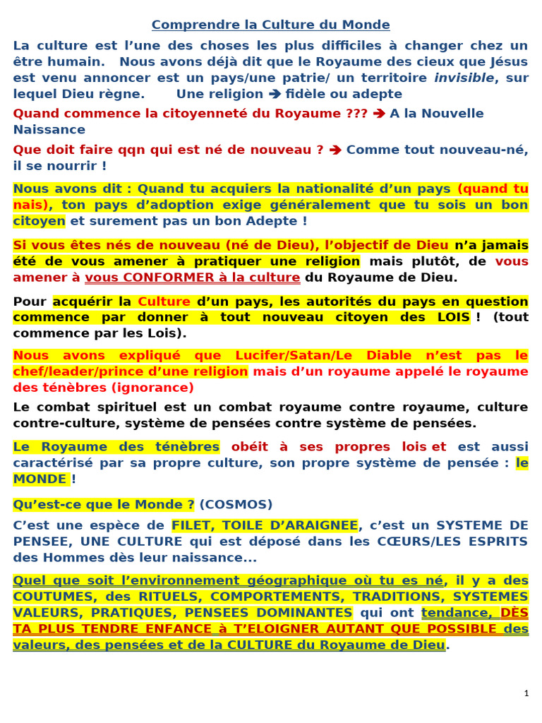 Culture du Royaume des Faux Dieux | PDF | Dieu | Idolâtrie