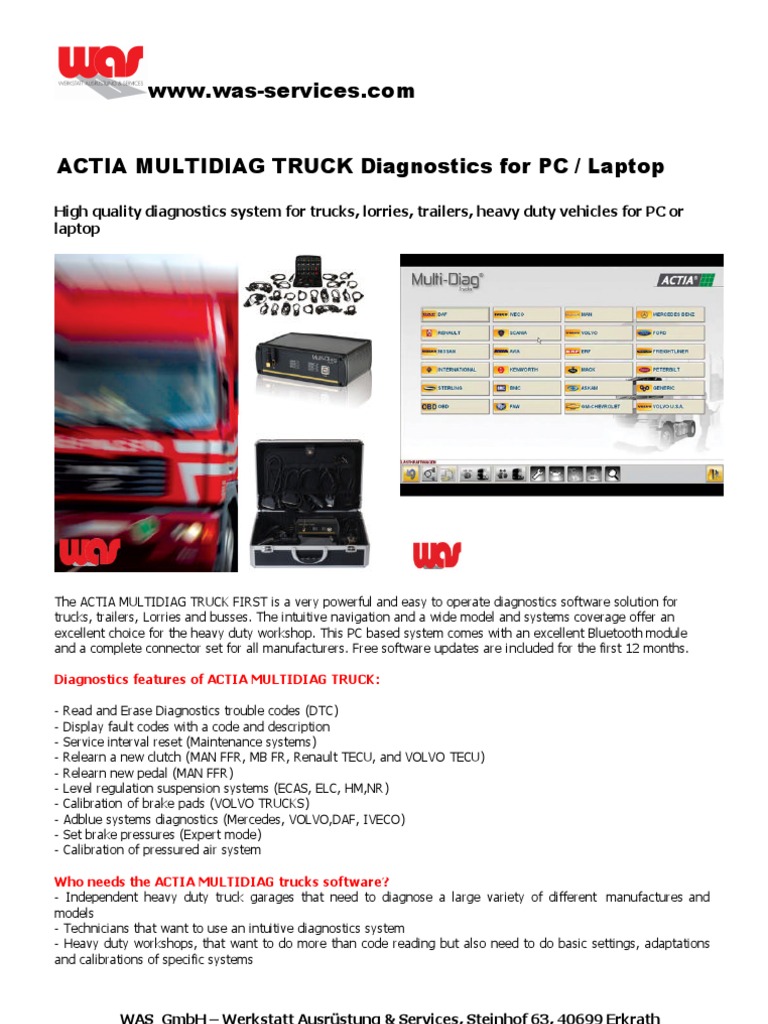 ACTIA MULTIDIAG TRUCK Diagnostics Software | PDF | Truck | Automobiles