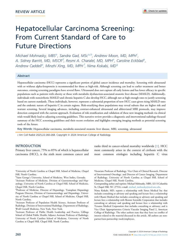 Hepatocellular Carcinoma Screening From Current S | PDF | Cirrhosis ...