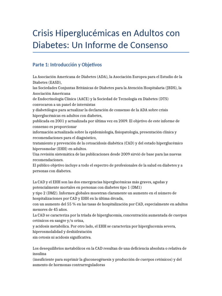 Crisis Hiperglucemicas Parte1 | PDF | Diabetes | Enfermedades y trastornos