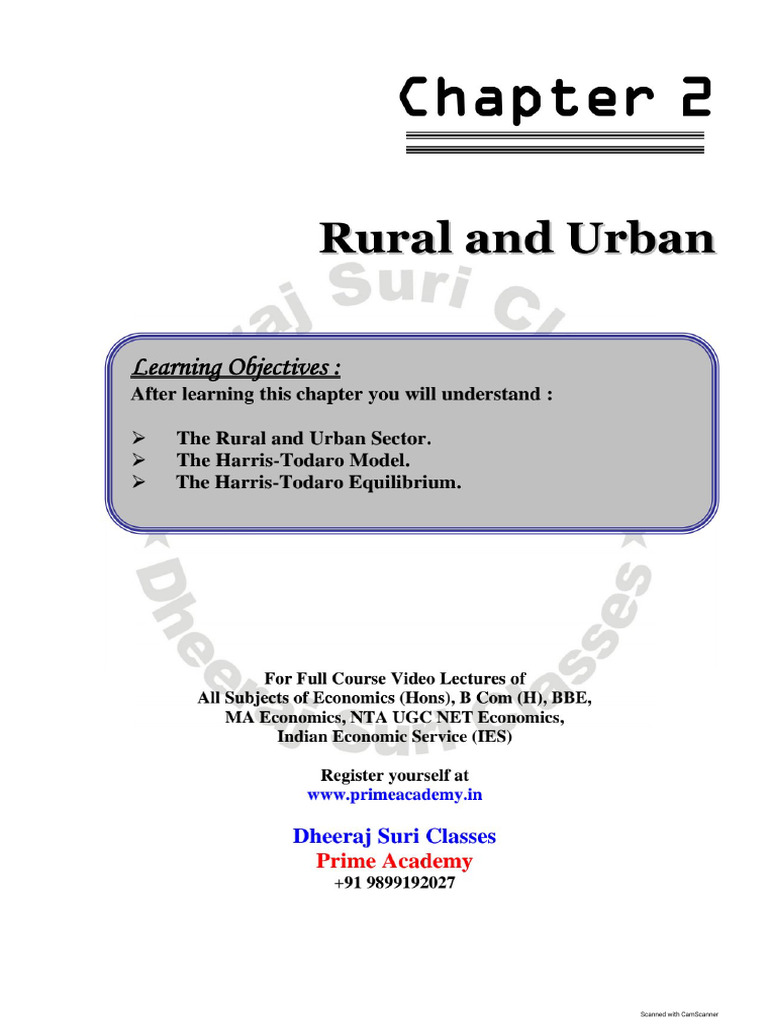 Chapter 2 Rural and Urban | PDF