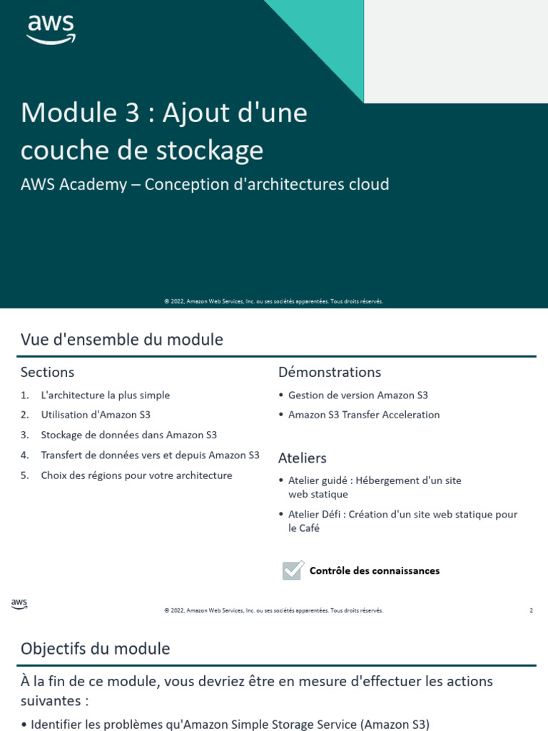 Stockage et hébergement avec Amazon S3 | PDF | Amazon Web Services ...