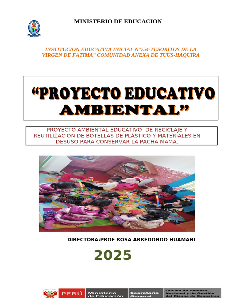 Proyecto Ambiental Educativo 2025 | PDF | Degradación ambiental ...