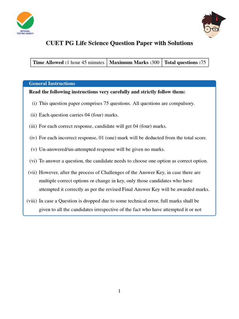 CUET PG Life Science Exam Guide | PDF | Small Interfering Rna | Rna ...
