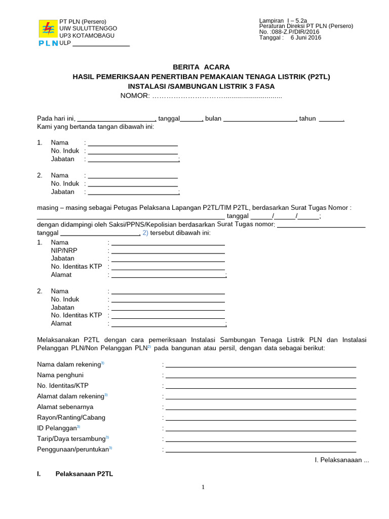 Hasil Pemeriksaan P2TL 3 Fasa PLN | PDF